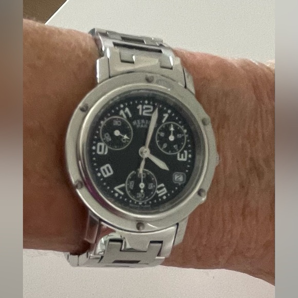 Hermes Lady’s Clipper Chronograph Stainless Steel Watch - Picture 16 of 16